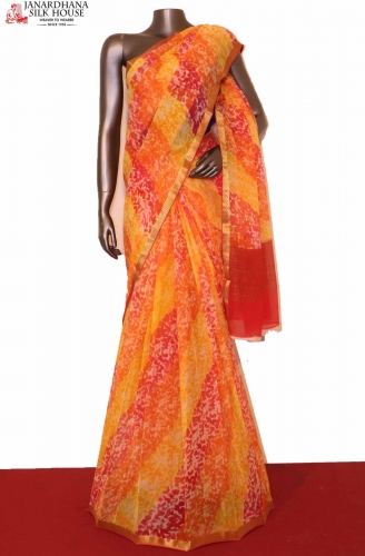 Exclusive Multicolor Pure Silk Chiffon Saree